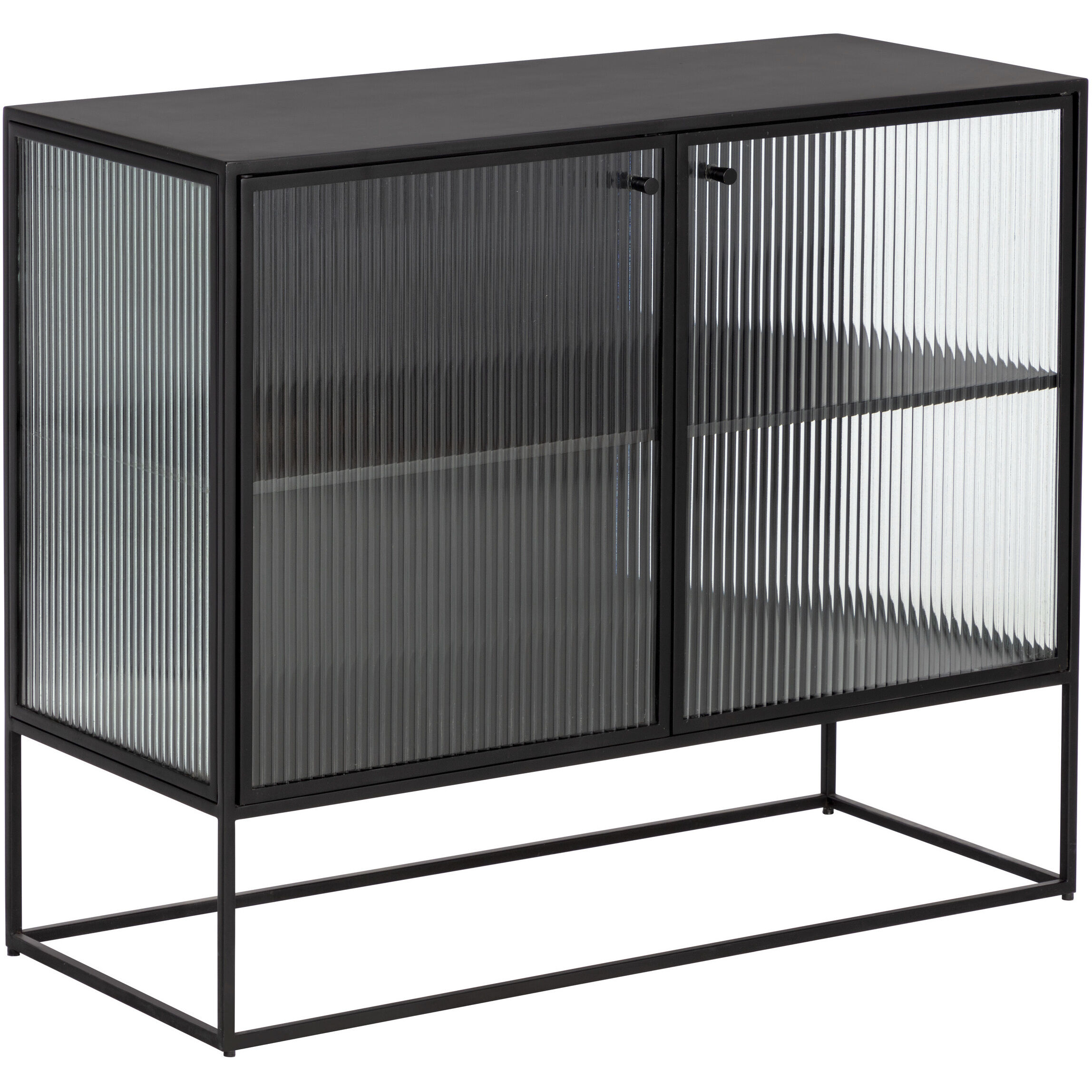 Parsons 35.5 X 15 inch Clear / Matte Black Sideboard, Small